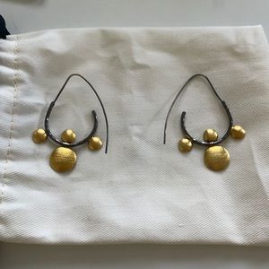 Silver Earrings with gold tone (Handmade)